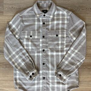 H&M Tan Plaid Casual Button Down Shirt